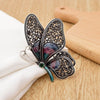 Large Butterfly Pin Brooches, 3 Colour, Rhinestone Detail - Blue