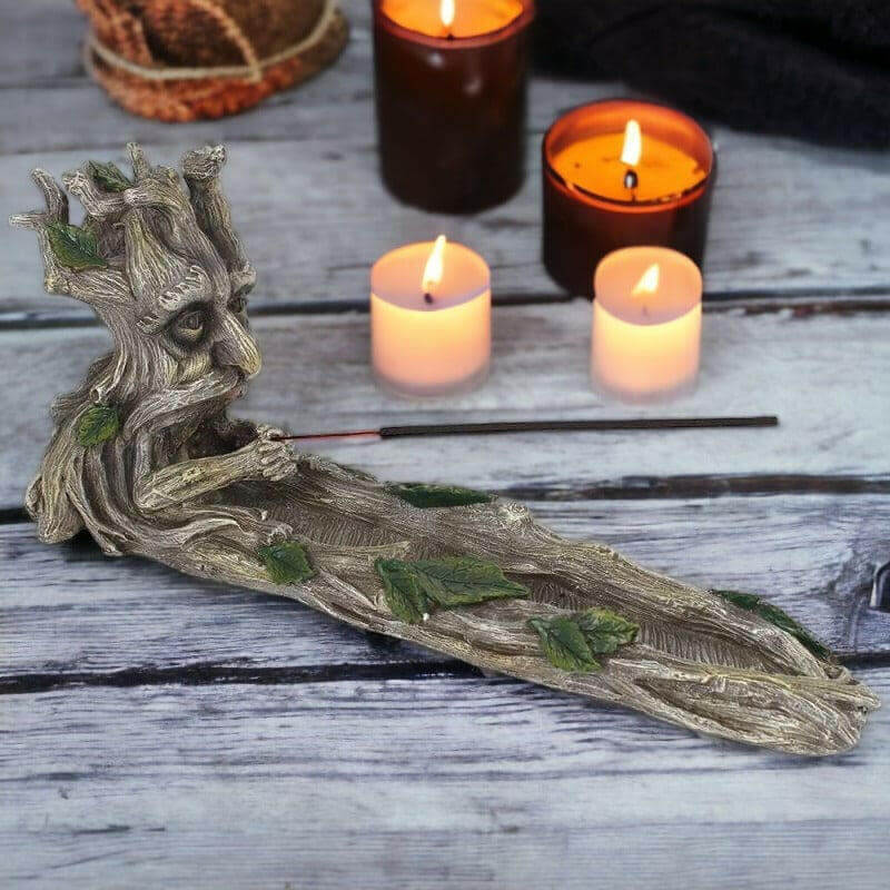 Large Green Man Incense Stick Holder Ash Catcher Man of the Woods by Spirit of equinox
