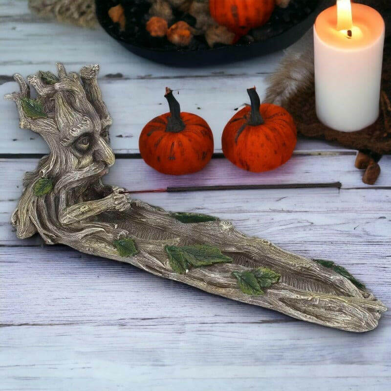 Large Green Man Incense Stick Holder Ash Catcher Man of the Woods by Spirit of equinox
