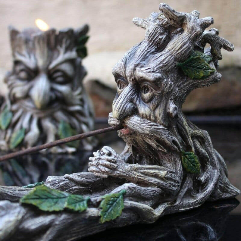 The Fashion Gift Shop: Large Green Man Incense Stick Holder Ash Catcher Man of the Woods by Spirit of equinox, Incense Holders