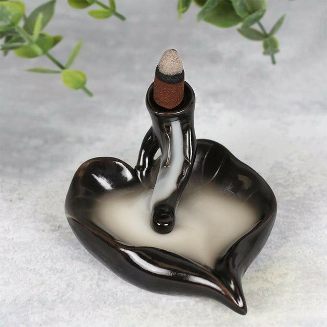 The Fashion Gift Shop: Leaf Backflow Waterfall Effect Incense Burner by Jones Home & Gifts, Backflow Burner