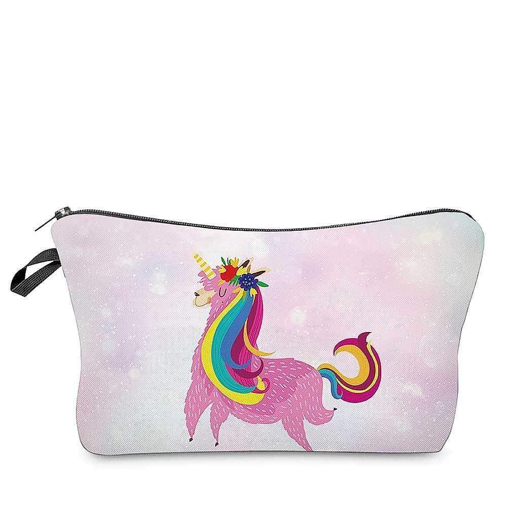 Llama Unicorn Womens Girls Make-Up Cosmetic Bags Pencil Case - Cosmetic Bags by Fashion Accessories