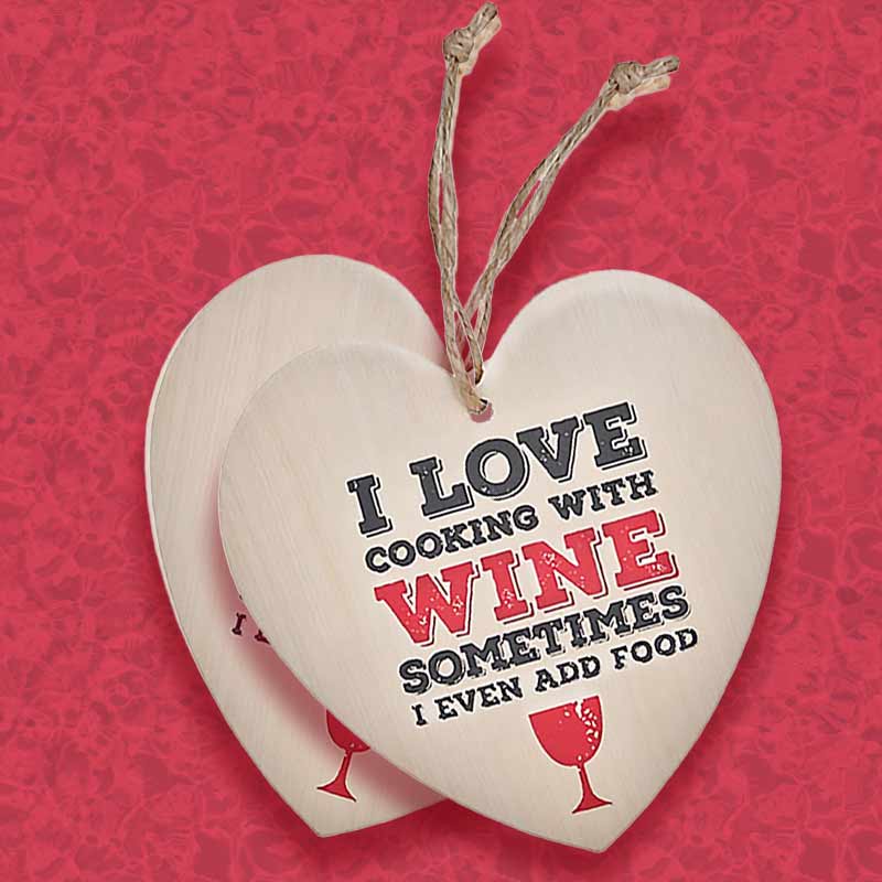 Love Cooking With Wine Hanging Sign - Gifts for Her - Hanging Decoration by Jones Home & Gifts