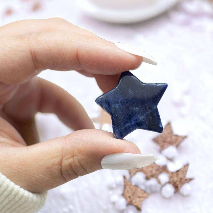 The Fashion Gift Shop: Lucky Stars Lucky Sodalite Crystal Star in a Bag Gift by Spirit of equinox, Lucky Crystals