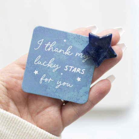 The Fashion Gift Shop: Lucky Stars Lucky Sodalite Crystal Star in a Bag Gift by Spirit of equinox, Lucky Crystals
