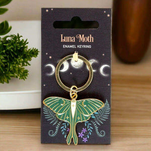 The Fashion Gift Shop: Luna Moth Keyring, The Dark Forest Enamel Charm by Spirit of equinox, Bag Charms & Keyrings