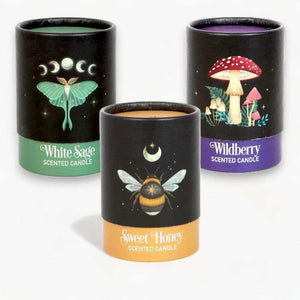 The Fashion Gift Shop: Luna Moth White Sage Candle with Box by The Dark Forest, Candles