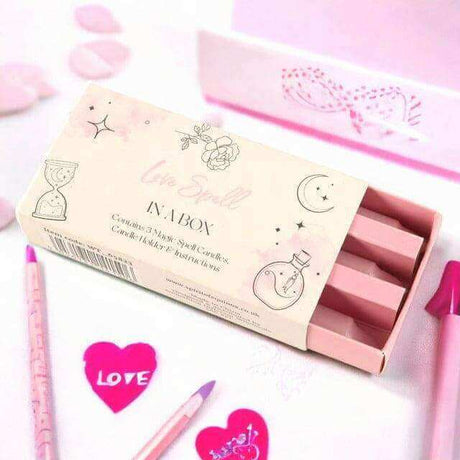 The Fashion Gift Shop: Magic Love Spell in a Box 3 Pink Candles to Manifest Love by Spirit of equinox, Candles