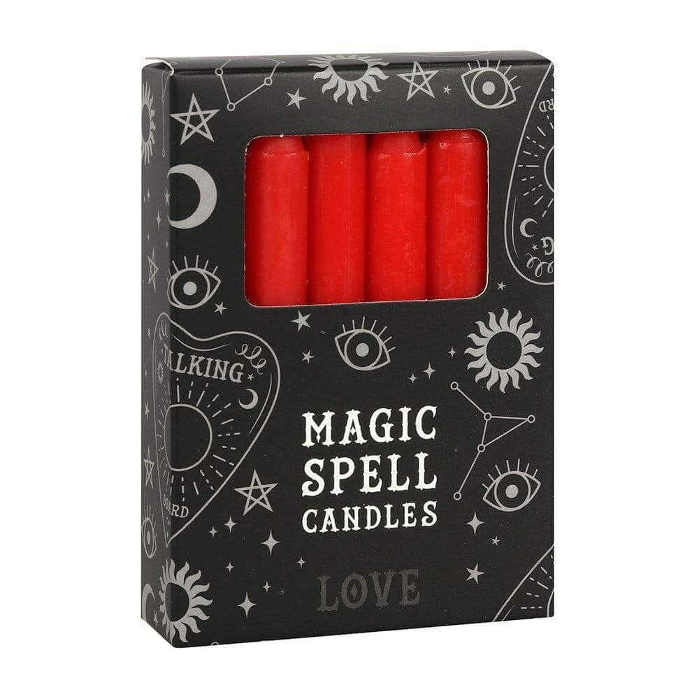 Magic spell candles gift box with red pillar candles, LOVE theme