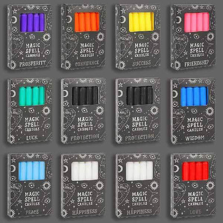 The Fashion Gift Shop: Casting Spell Candles Box of 12 for Manifesting Solid Colours by Spirit of equinox, Candles