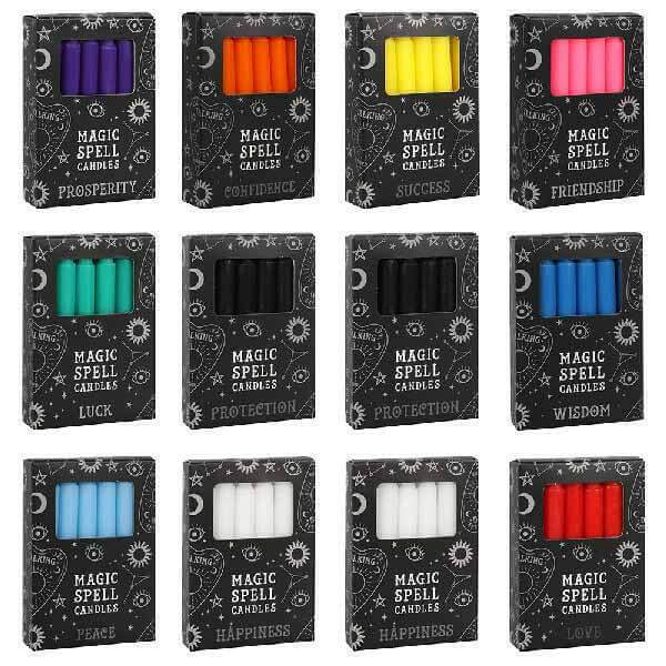 Casting Spell Candles Box of 12 for Manifesting Solid Colours by Spirit of equinox