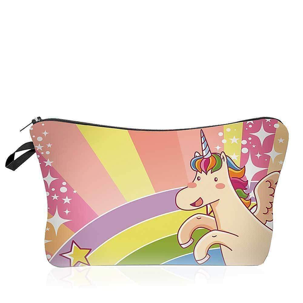 Magical Unicorn Cosmetic Bag Rainbow Makeup Pencil Case Holiday Travel Pouch - Cosmetic Bags by Fashion Accessories