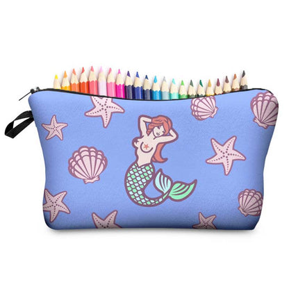 Mermaid Pencil Case - Padded Cosmetic Makeup Brush Bags - Cosmetic Bags by Fashion Accessories