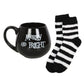 Merry and Fright Black Mug and Stripy Black and White Socks Set - Mugs and Cups by Spirit of equinox