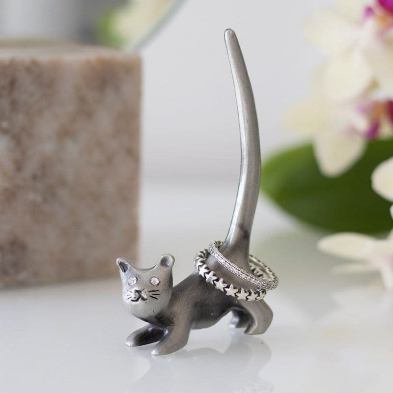 Metal Cat Ring Holder - Jewellery Dish by Jones Home & Gifts