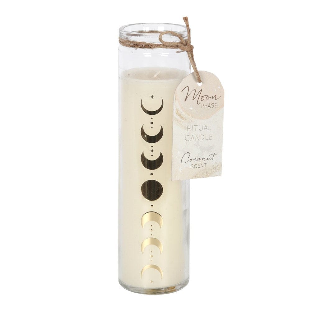 Moon Phase Coconut Tube Candle 70hrs Relaxing Fragrance - Candles by Jones Home & Gifts