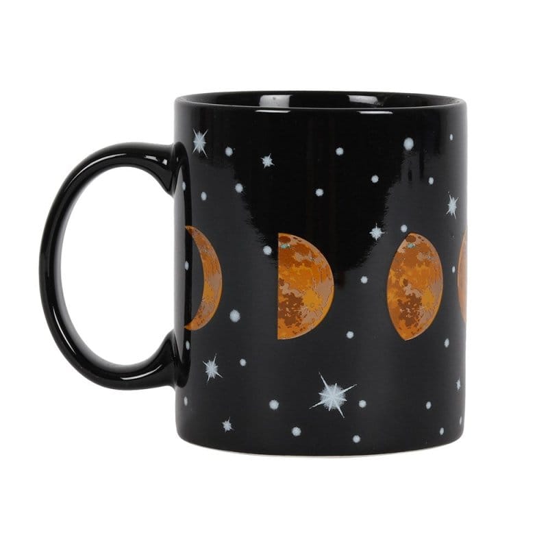 Moon Phases Black Ceramic Mug with Gift Box - Mugs and Cups by Black Magic