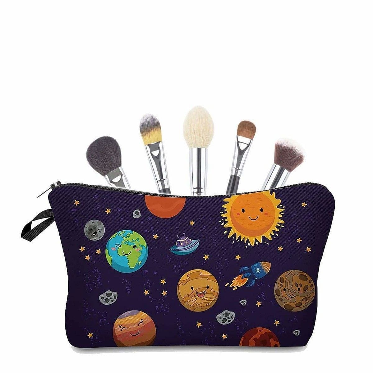 Moons Space Rocket Cosmetic Bag College Bag Pencil Case - Cosmetic Bags by Fashion Accessories
