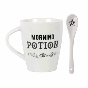 The Fashion Gift Shop: Witches Brew Morning Potion Hocus Pocus Mugs with Spoons by Spirit of equinox, Mugs and Cups