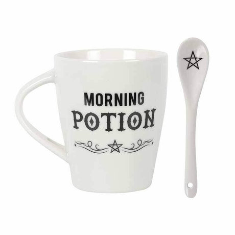 The Fashion Gift Shop: Witches Brew Morning Potion Hocus Pocus Mugs with Spoons by Spirit of equinox, Mugs and Cups
