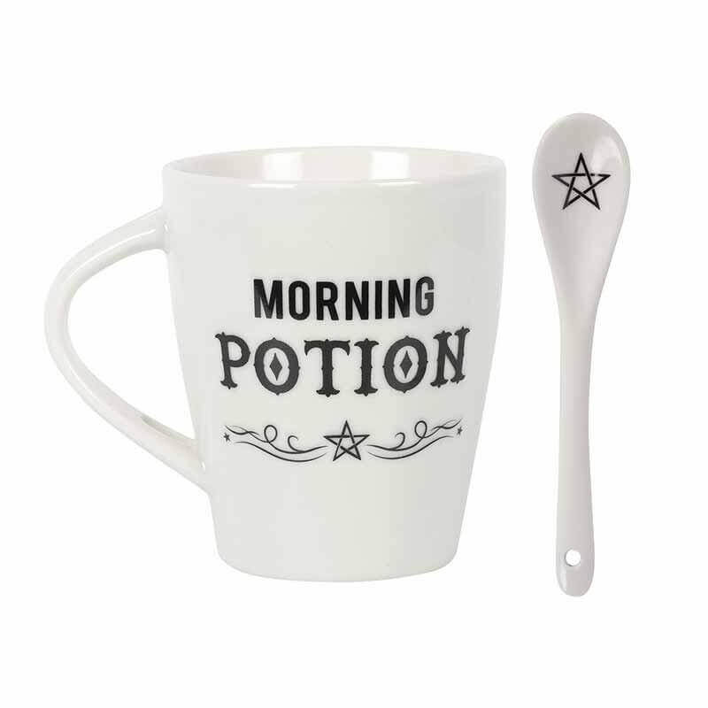 The Fashion Gift Shop: Witches Brew Morning Potion Hocus Pocus Mugs with Spoons by Spirit of equinox, Mugs and Cups