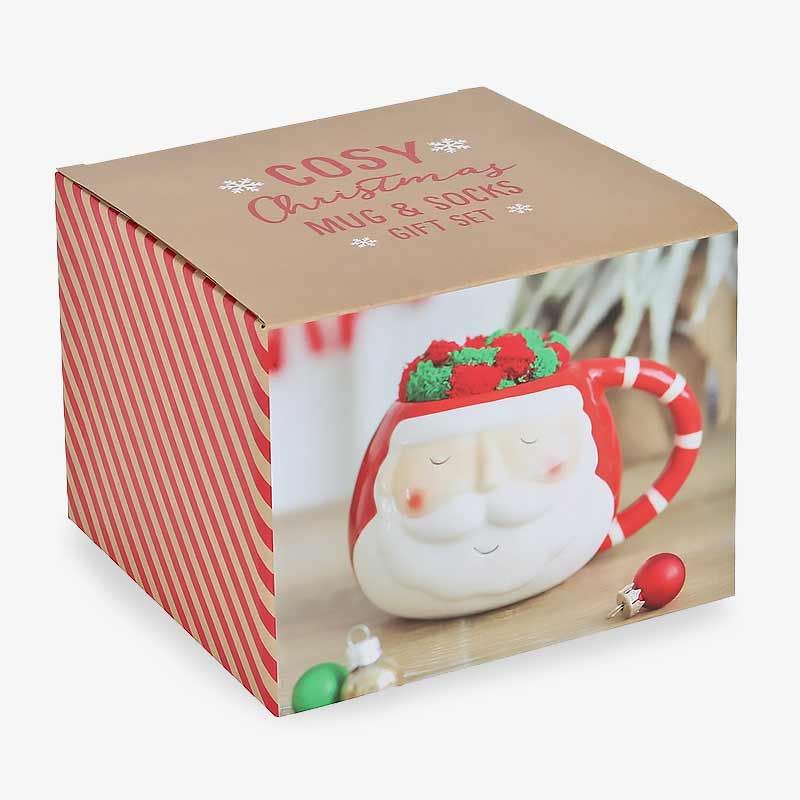 Santa Novelty Mug and Christmas Socks Gift Set - Mugs and Cups by Jones Home & Gifts