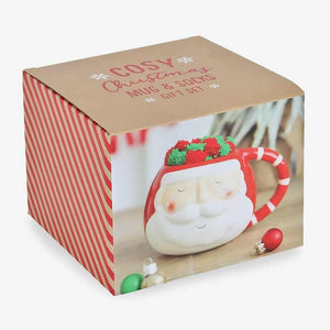 The Fashion Gift Shop: Festive Santa Mug & Cosy Sock Gift Set by Jones Home & Gifts, Mugs and Cups