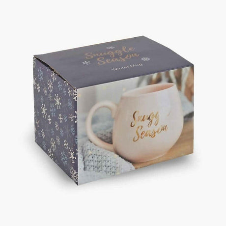 The Fashion Gift Shop: Snuggle Season Pretty Pink with Rose Gold Detail Mug by Jones Home & Gifts, Mugs and Cups