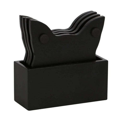 Mystic Mog Cat Face Crescent Moon Coaster Set of 4 - The Fashion Gift Shop Tea Coasters