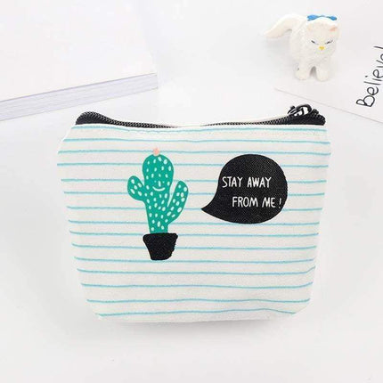 Canvas Coin Purse Cactus Print Pouch Mexican Theme - Coin Purses by Fashion Accessories