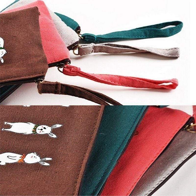 New Canvas Purse Penguin Fox Rabbit Reindeer Cloth Pouch Wallet - Large Coin Purse by Fashion Accessories