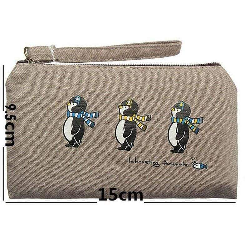 New Canvas Purse Penguin Fox Rabbit Reindeer Cloth Pouch Wallet - Large Coin Purse by Fashion Accessories