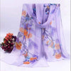 New Chiffon Scarf Bird Floral Long Floaty Ladies Scarves Wrap Gift - Purple
