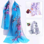 New Chiffon Scarf Bird Floral Long Floaty Ladies Scarves Wrap Gift - Scarves & Shawls by Fashion Scarves