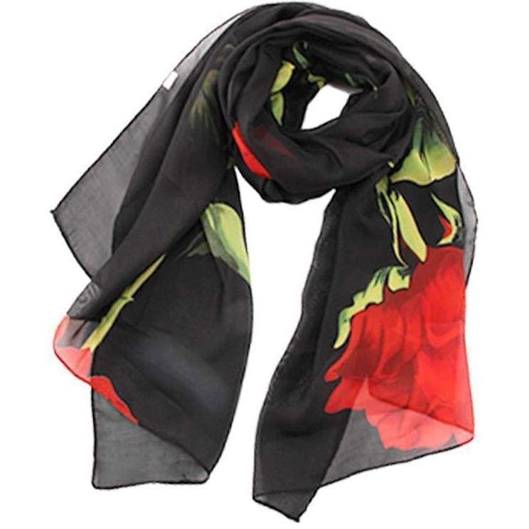 Black red sale and white scarf