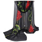 New Chiffon Summer Scarf Large Black White Red Floral Wrap Shawl - Scarves & Shawls by Fashion Scarves
