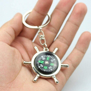 New For Him Silver Metal Camping Compass Keyring Quality Gifts - Bag Charms & Keyrings by Fashion Accessories