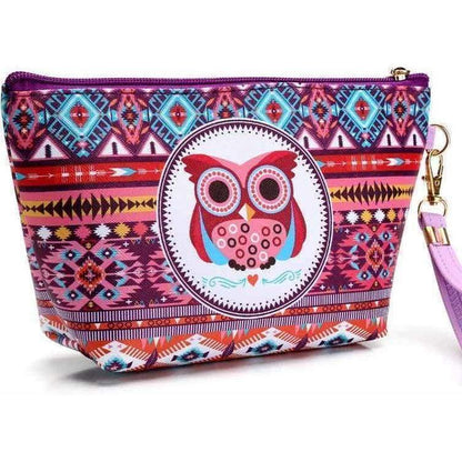Funky Owl Print Cosmetic Lipstick Bag - Cosmetic Bags by Fashion Accessories