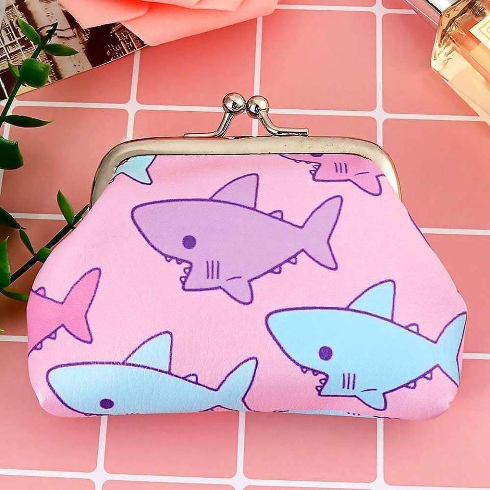 New Girls Funky Coin Purse Sharks Strawberries Money Wallet - Coin Purses by Fashion Accessories