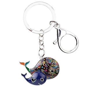 The Fashion Gift Shop: New Hand Painted Whale Mother & Baby Mosaic Bag Charm Keyring by Fashion Accessories, Bag Charms & Keyrings