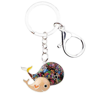 The Fashion Gift Shop: New Hand Painted Whale Mother & Baby Mosaic Bag Charm Keyring by Fashion Accessories, Bag Charms & Keyrings