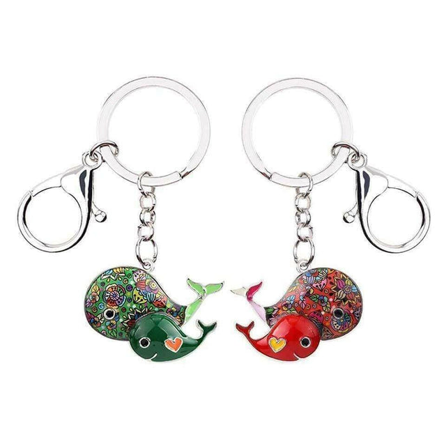 The Fashion Gift Shop: New Hand Painted Whale Mother & Baby Mosaic Bag Charm Keyring by Fashion Accessories, Bag Charms & Keyrings