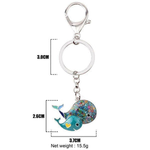 The Fashion Gift Shop: New Hand Painted Whale Mother & Baby Mosaic Bag Charm Keyring by Fashion Accessories, Bag Charms & Keyrings