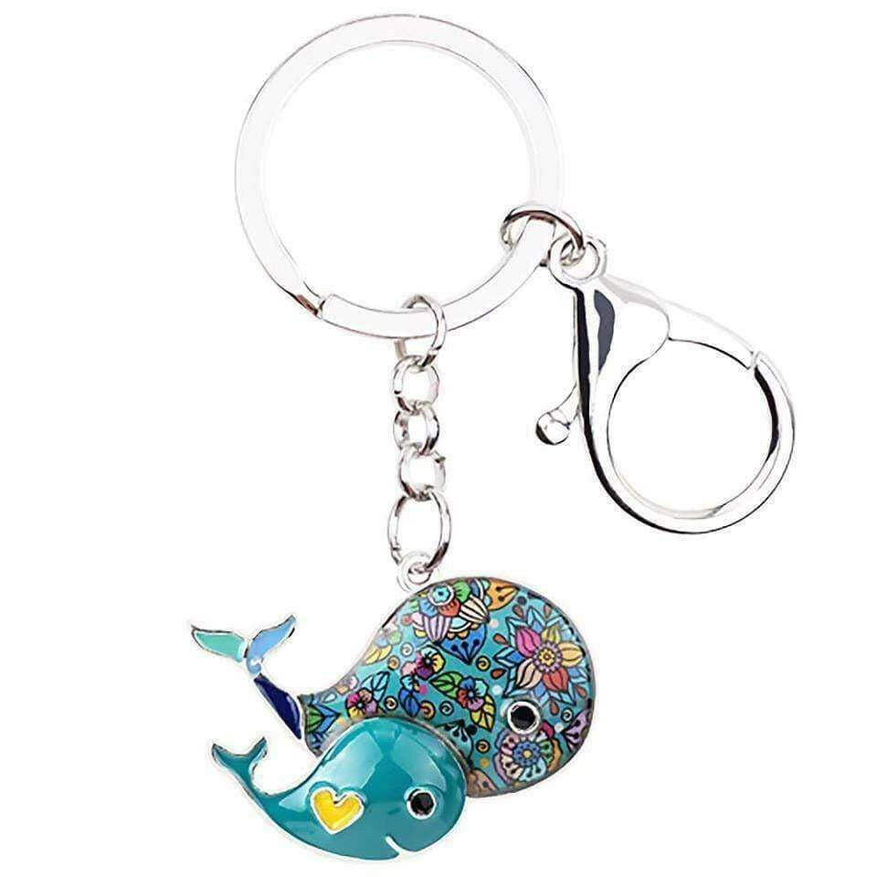 The Fashion Gift Shop: New Hand Painted Whale Mother & Baby Mosaic Bag Charm Keyring by Fashion Accessories, Bag Charms & Keyrings