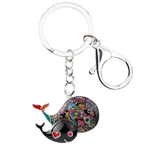 The Fashion Gift Shop: New Hand Painted Whale Mother & Baby Mosaic Bag Charm Keyring by Fashion Accessories, Bag Charms & Keyrings