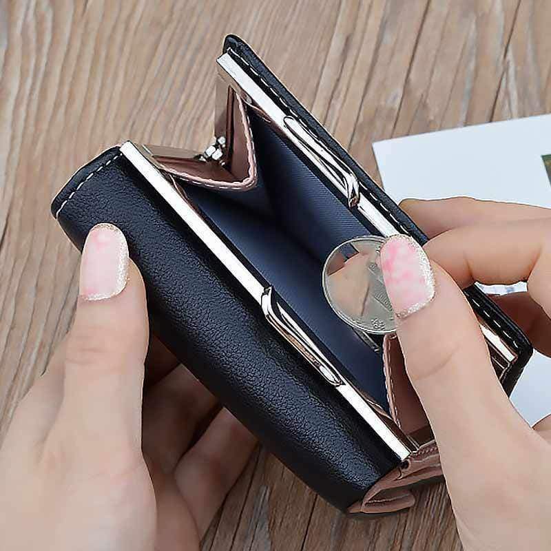 New Ladies Girls Black PU Leather Wallet Purse Cards Coins Money - Purses and Wallets by Fashion Accessories
