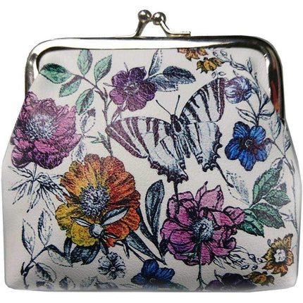 New Ladies Girls Butterfly Coin Purse Kiss Clasp Floral Clutch Womens Gift Novel - Large Coin Purse by Fashion Accessories