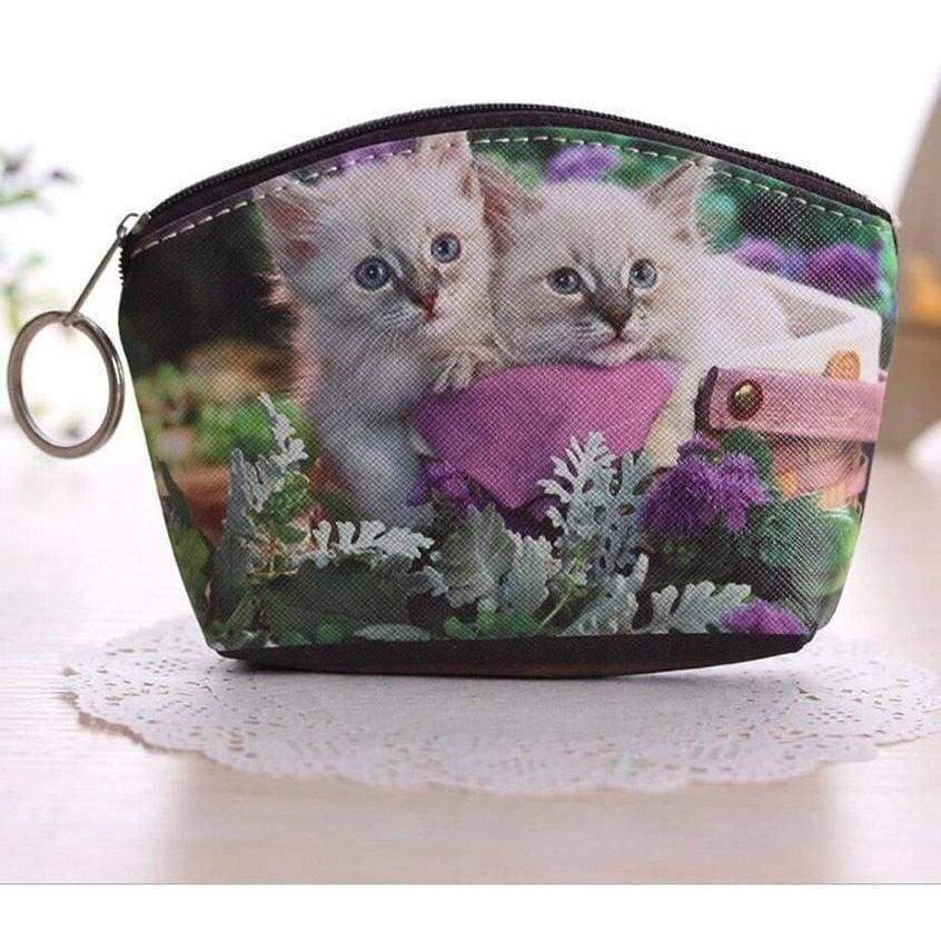 New Ladies Girls Cute Kitten Sweet Puppy Design Large Coin Purse Wallet - Large Coin Purse by Fashion Accessories