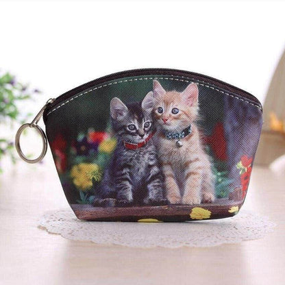New Ladies Girls Cute Kitten Sweet Puppy Design Large Coin Purse Wallet - The Fashion Gift Shop by Fashion Accessories