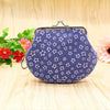 New Ladies Girls Floral Large Coin Purse Mini Wallet Sweet Gift Stocking Filler - Blue